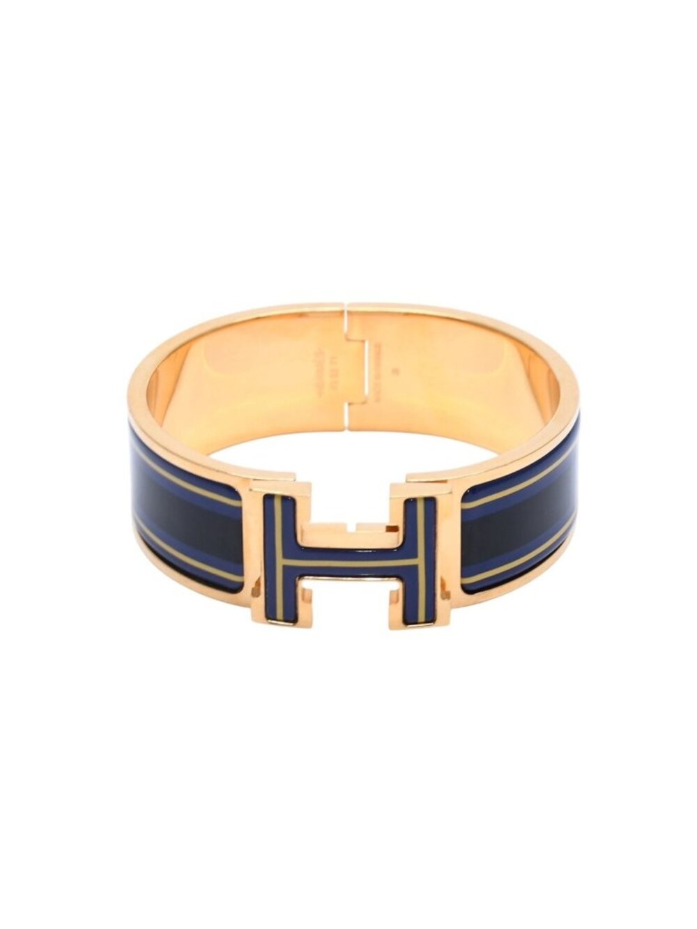 Hermes Clic Clac H Bangle Bracelet Gold Metal Enamel